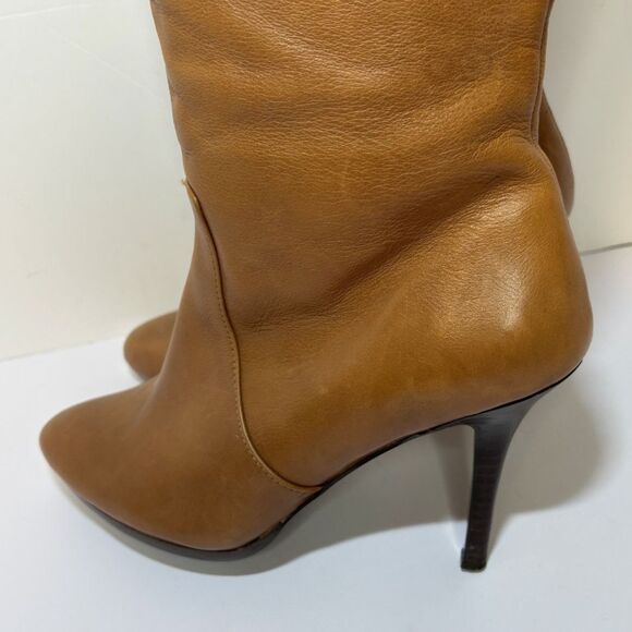 Lauren Ralph Lauren Leather Knee High Heeled Boots Designer Womens - Picture 8 of 11